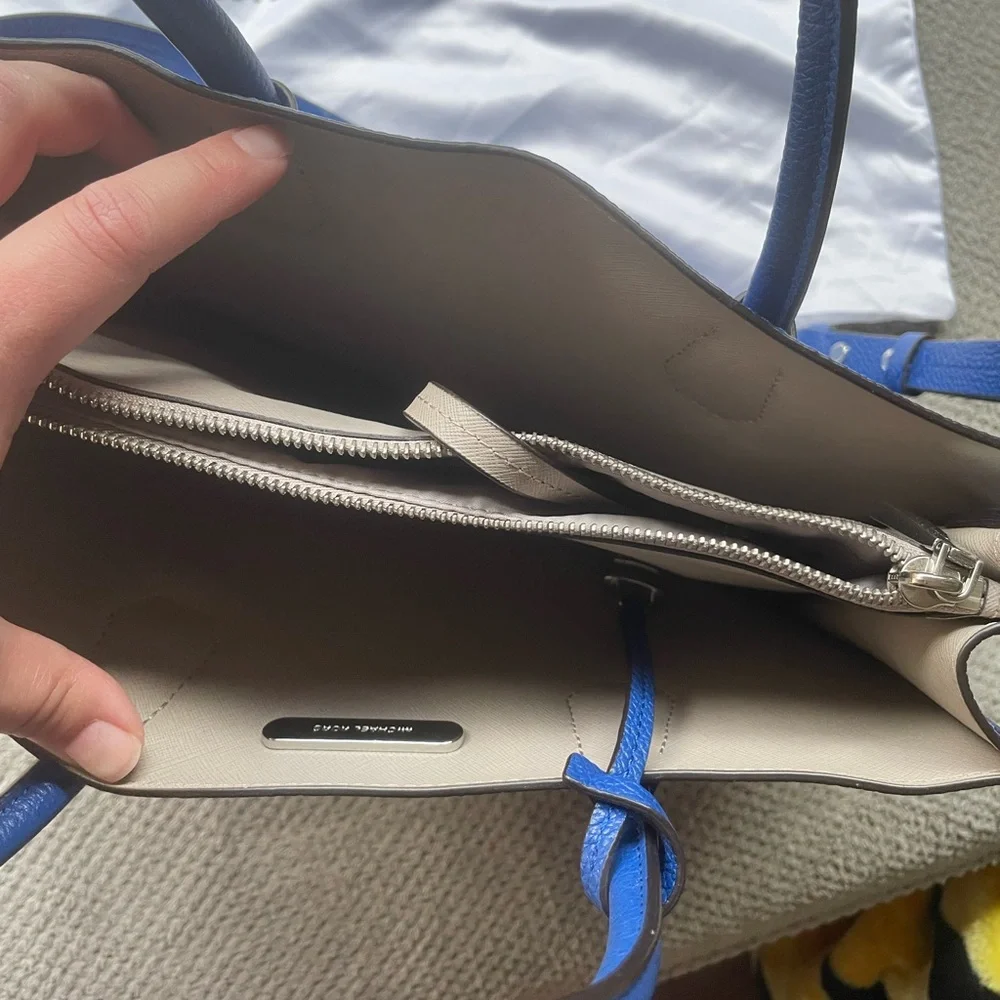 Michael Kors Blue Structured Leather Tote - Picture 2 of 7